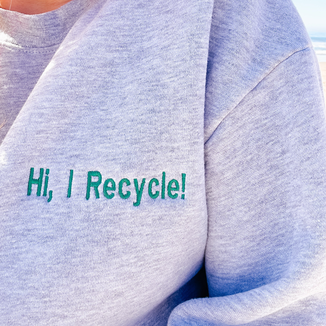 Retold "Hi, I Recycle!" Crew Neck