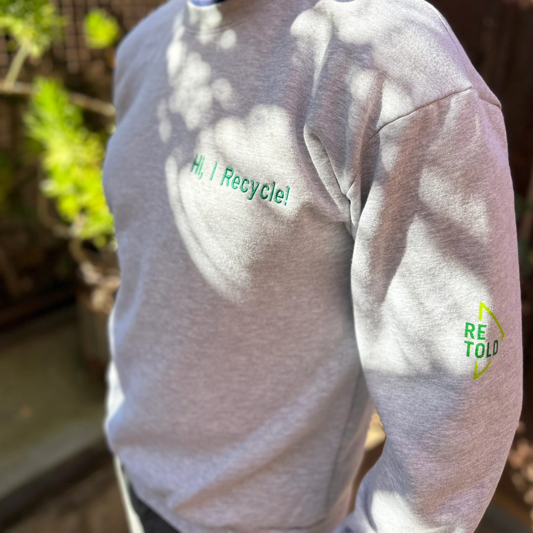 Retold "Hi, I Recycle!" Crew Neck