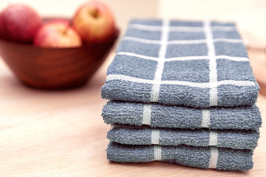 Two Terry Cloth Kitchen Towels with Matching Four Pack of Dish Cloths by  Food Network