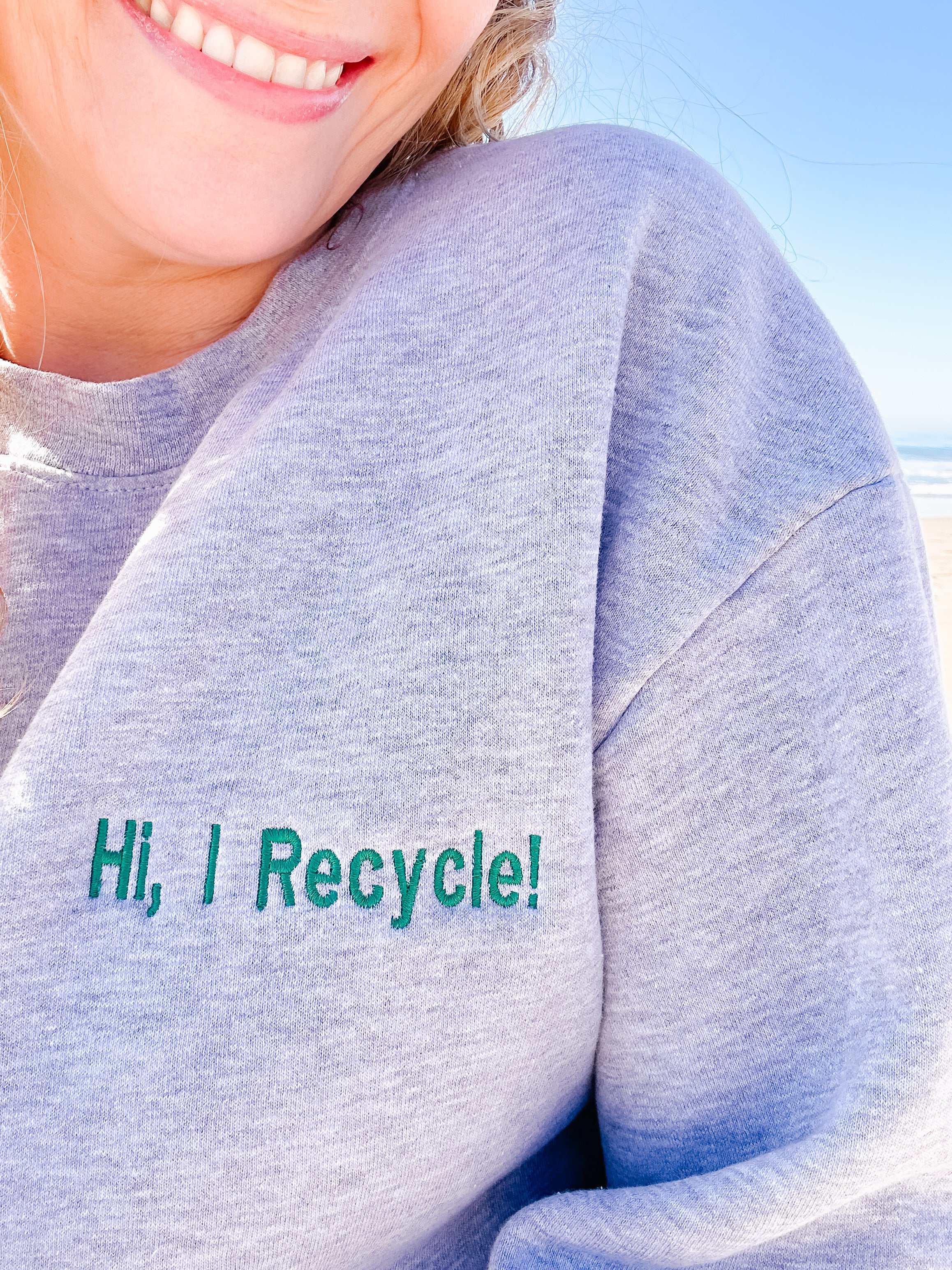 Retold "Hi, I Recycle!" Crew Neck