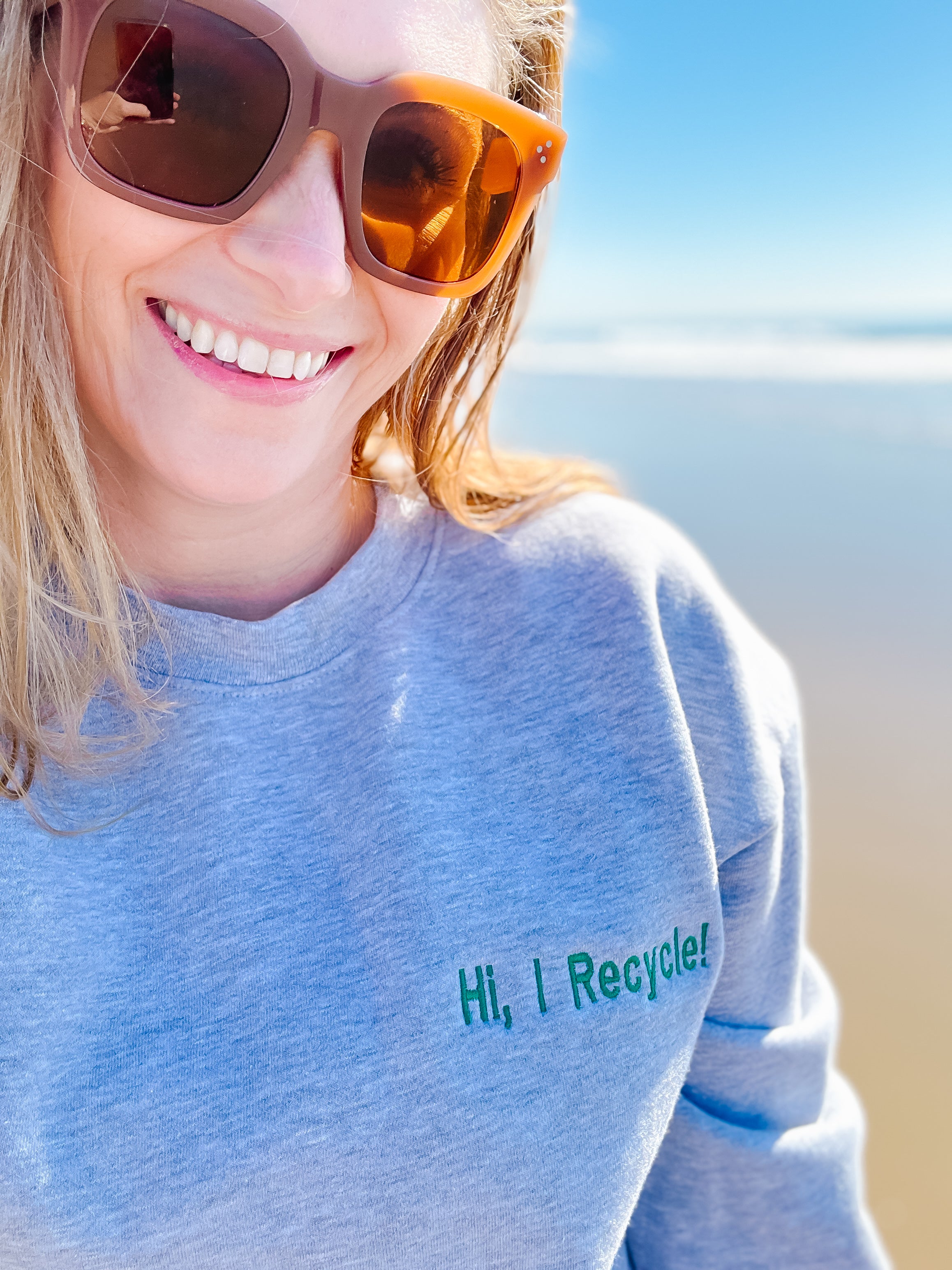 Retold "Hi, I Recycle!" Crew Neck