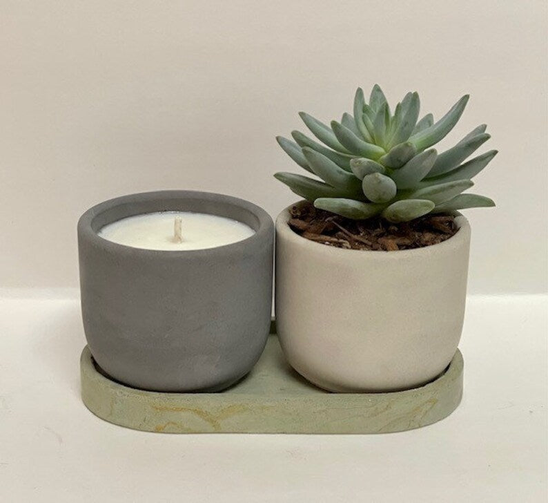 LuLu & Oliver: Signature Concrete Candle - Tulip (small) Handpainted Concrete Candle