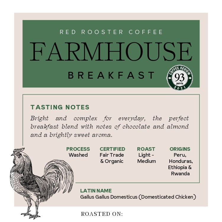 Red Rooster Coffee: Organic Floyd Farmhouse Breakfast Blend